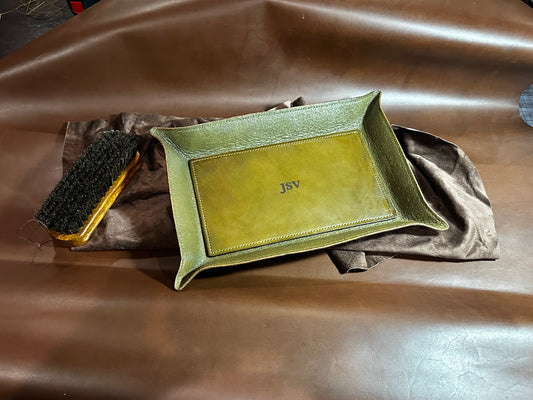 Custom leather tray